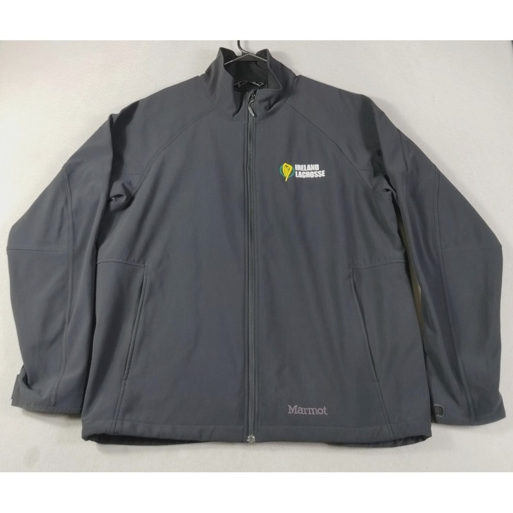 Marmot Softshell Ireland Lacrosse Gravity Jacket Mens 2XL Black Full Zip Fleece